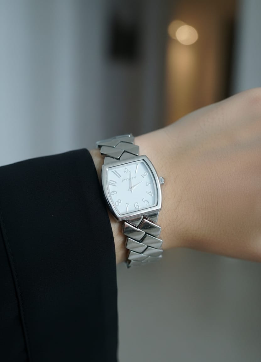Silver Square Watch